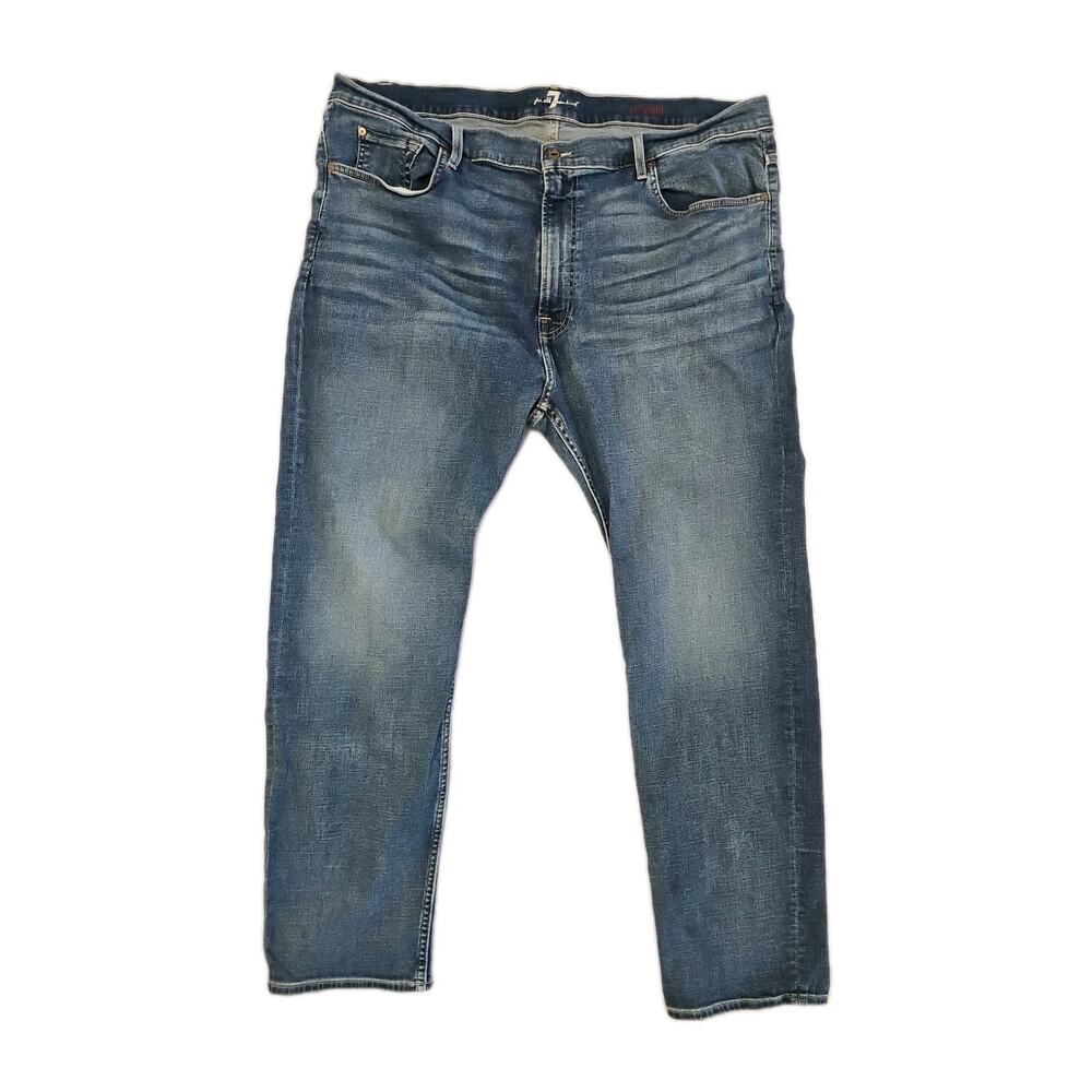 VINTAGE For All Mankind Jeans Blue Distressed Straight Mens SZ 42W GUC